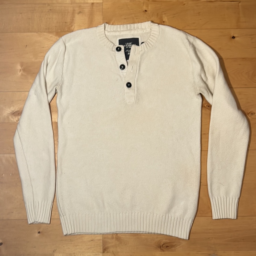 L.O.G.G. H&M men’s pullover sweater, cream